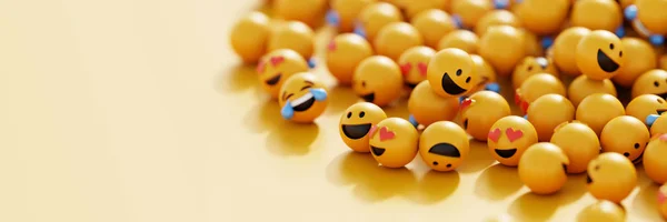 Gele Emoticons Tekens Met Gezichtsuitdrukkingen — Stockfoto