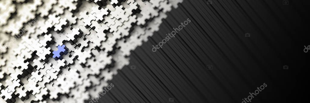 white Jigsaw background, 3d puzzle pieces