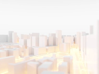 ışık kentsel ve fütüristik şehir binaları modeli 