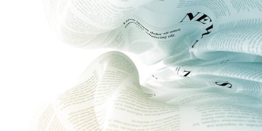 Sıvı eğri şekiller, 3d render soyut gazetesi