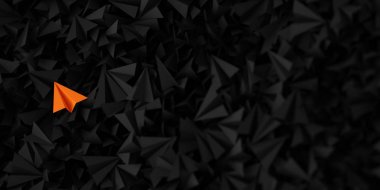  siyah kırmızı sonsuz origami kağıt uçaklar, üç boyutlu oluşturma 