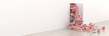 Sonsuz kalpler kapıdan dışarı orijinal 3d render girmek. Aşk, tutku ve umut kavramları
