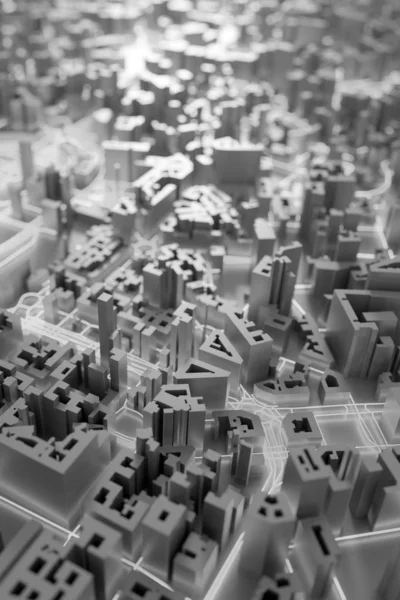 Модель Білих Міських Футуристичних Міських Будівель — стокове фото