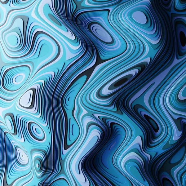 Blauwe Abstracte Achtergrond Met Kromme Vormen — Stockfoto