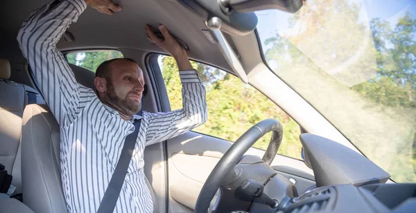 Agressieve Gekke Stuurprogramma Man Auto — Stockfoto