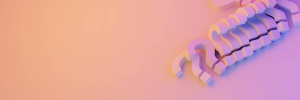 3d вопросительные знаки иллюстрация, копировать фон пространства
