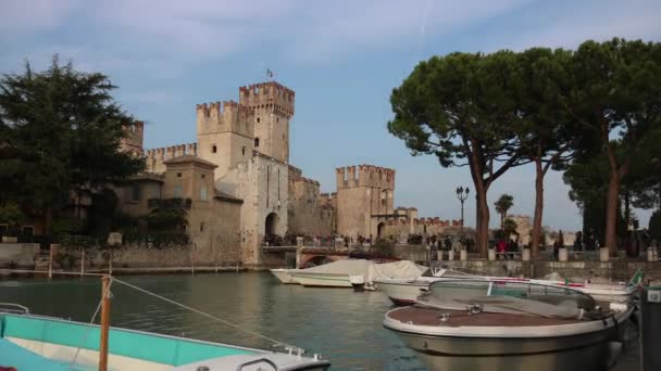 Time Lapse Vidéo Sirmione Garda Italie Lac Avec Des Bateaux — Video