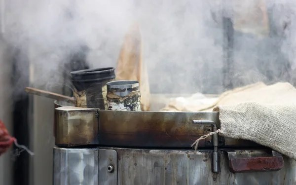 Gotowania Przekąska Kasztany Ulicy — Zdjęcie stockowe