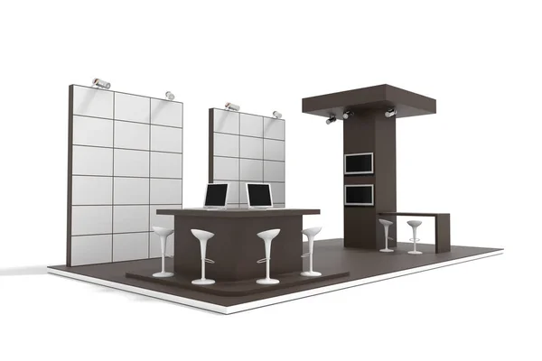 Exhibition Stand White Original Rendering Models — Stock Photo, Image