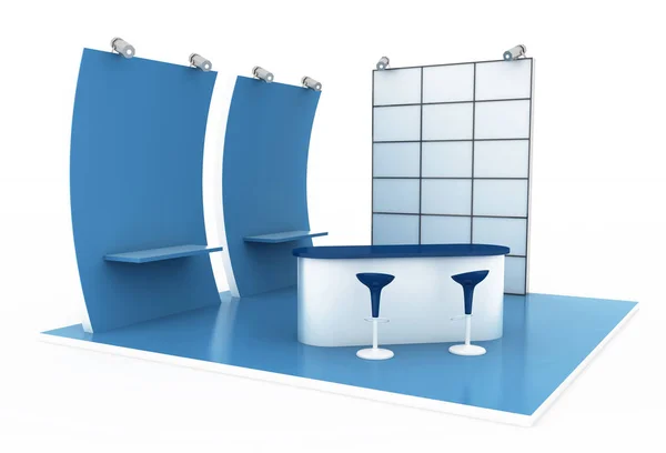 Exhibition Stand White Original Rendering Models — Stock Photo, Image