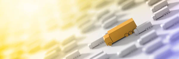 Lojistik sanayi kavramları, 3d render illüstrasyon 
