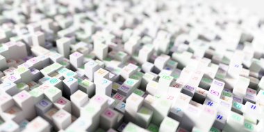 Sonsuz sosyal medya simgeler 3d işleme arka plan