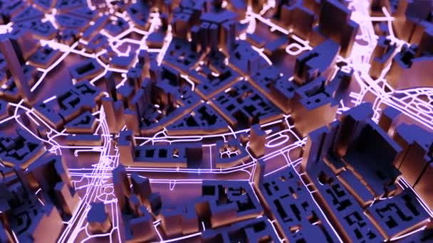 未来主义的大城市 完整的高清视频 原始的3D 渲染动画 — 图库视频影像