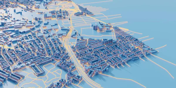 未来主义城市建筑模型 — 图库照片