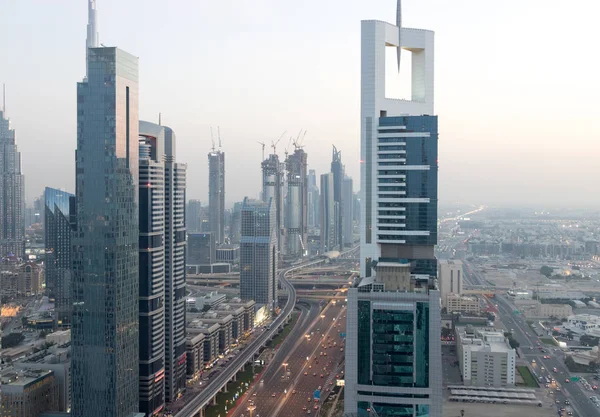 Dubai Belvárosa Panorámás Kilátás Városra — Stock Fotó