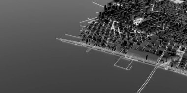 Fütüristik Konsept modeli şehir binaların 3d render