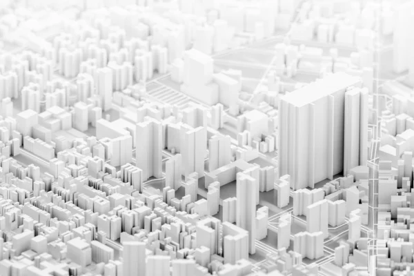 Futurisztikus Fogalma Modell Város Épületeit Leképezés — Stock Fotó