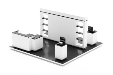 Sergi kiosk, orijinal 3d işleme modeli 