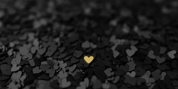 Infinite Hearts Background Love Passion Valentine Day Theme Rendering Horizontal — Stock Photo, Image