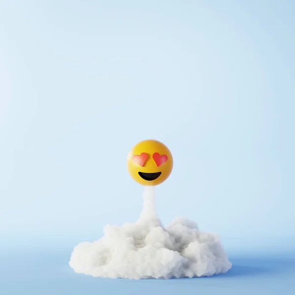 Amore Emoticon Rendering Sfondo Social Media Concetto Comunicazione — Foto Stock