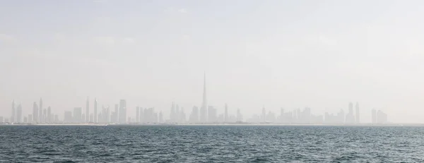 Panoramic view of Dubai city from the sea