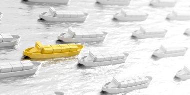 Lojistik ve ticaret kavramları, 3d render