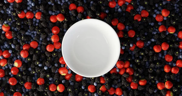Frutas do fundo da floresta, ultra realista 3d renderização — Fotografia de Stock
