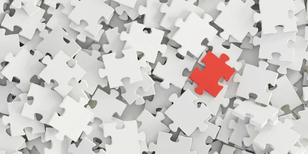 Jigsaw háromdimenziós háttér, egy vezér; eredeti 3 — Stock Fotó