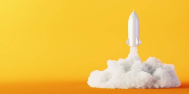 Uzay yarışı kavramı, orijinal 3D Rendering