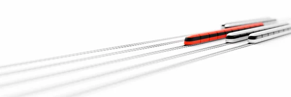 Concepto de transporte ferroviario de alta velocidad, renderizado 3D original — Foto de Stock