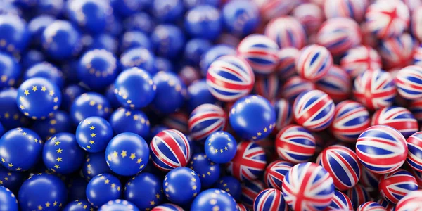 Contraste político entre a Europa e a Grã-Bretanha, 3d original — Fotografia de Stock