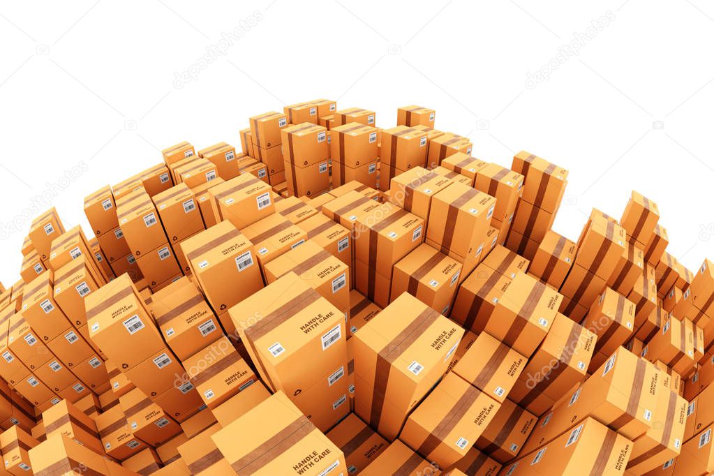 Infinite shipping boxes, transportation and logistics concept, o