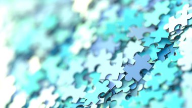 Yapboz arka planı, takım çalışması ve strateji kavramları, orijinal 3D canlandırma