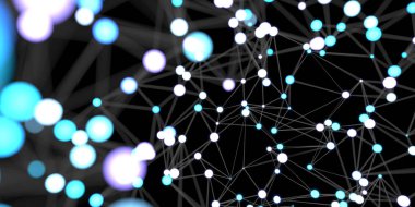 Bilgisayar tarafından oluşturulan ışık ve şekillerle soyut dijital arkaplan