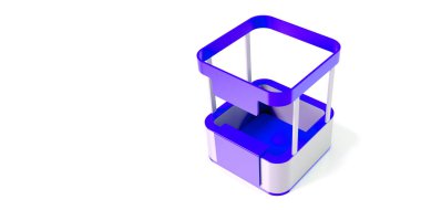 Modern ticari büfe, orijinal 3D görüntüleme