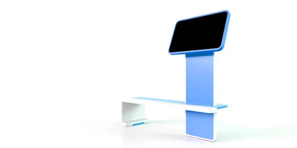 Digital Display Integrated Modern Design Bench Original Rendering — Stock Photo, Image