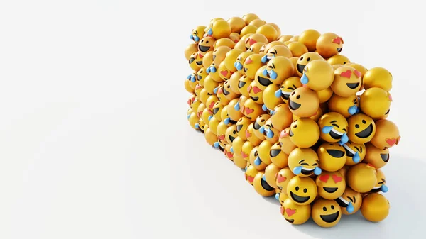 群表情符号3D 渲染背景 社交媒体和传播概念 — 图库照片