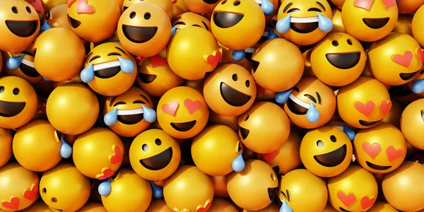 Oneindige Emoticons Rendering Achtergrond Sociale Media Communicatie Concept — Stockfoto