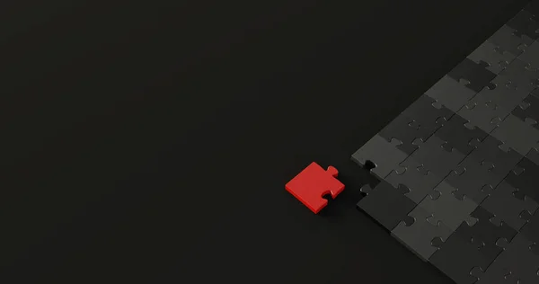 Jigsaw Fundal Tridimensional Singur Lider Redarea Originală — Fotografie, imagine de stoc