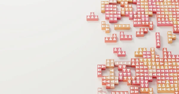 Jigsaw Domino met mensen, oneindige stukken; originele 3D renderin — Stockfoto
