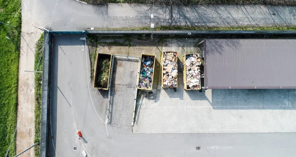 Fotografia aérea da estação de eliminação de resíduos — Fotografia de Stock