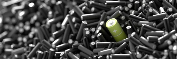 Oneindige alkaline batterijen driedimensionaal renderen — Stockfoto