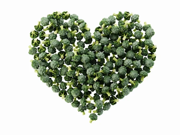 Brocoli de chou en forme de coeur, rendu 3D ultra réaliste. Copier — Photo