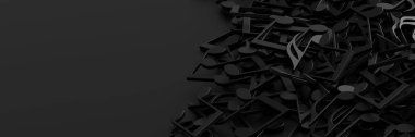 Sonsuz müzik notları, sanat ve müzik 3D kavramsal ba render