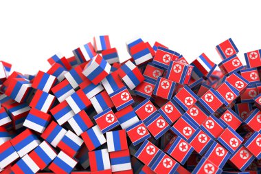 Kuzey Kore ve Rusya siyasi çatışma, orijinal 3D Rendering