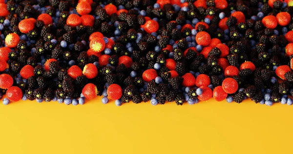 Frutas do fundo da floresta, ultra realista 3d renderização — Fotografia de Stock