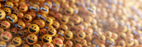 Emoticons infinitos 3d fundo de renderização, mídias sociais e com — Fotografia de Stock