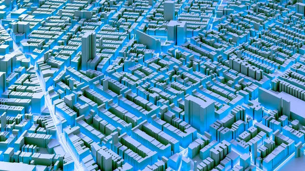 Techno mega cidade; conceitos de tecnologia urbana e futurista, orig — Fotografia de Stock