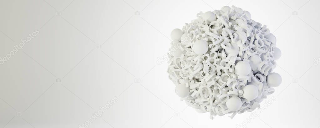 Abstract sphere made by numbers, original 3d rendering illustrat