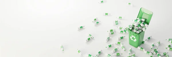 Residuos plásticos y reciclar el concepto de problema, renderizado 3D original —  Fotos de Stock